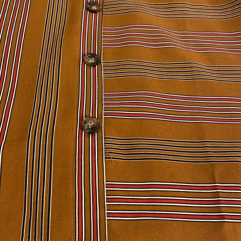 Multi Stripe Button Down Skirt Roolee Size Xxl Fa… - image 2